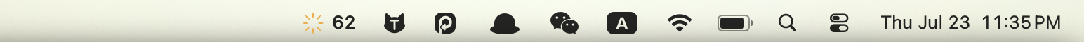 The Pelion neck-fatigue number sitting in the macOS menu bar